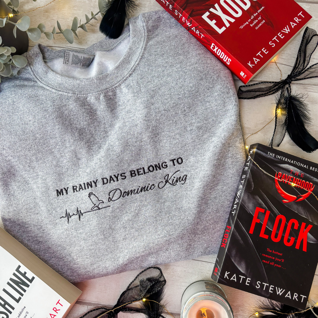XXL - Rainy Days Grey with Black Embroidery Sweatshirt