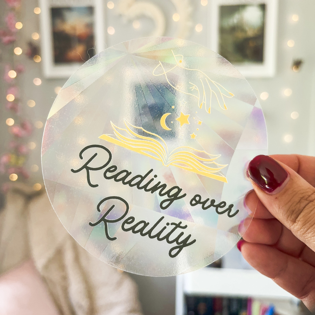 Reading over Reality Rainbow Sun Catcher Window Sticker