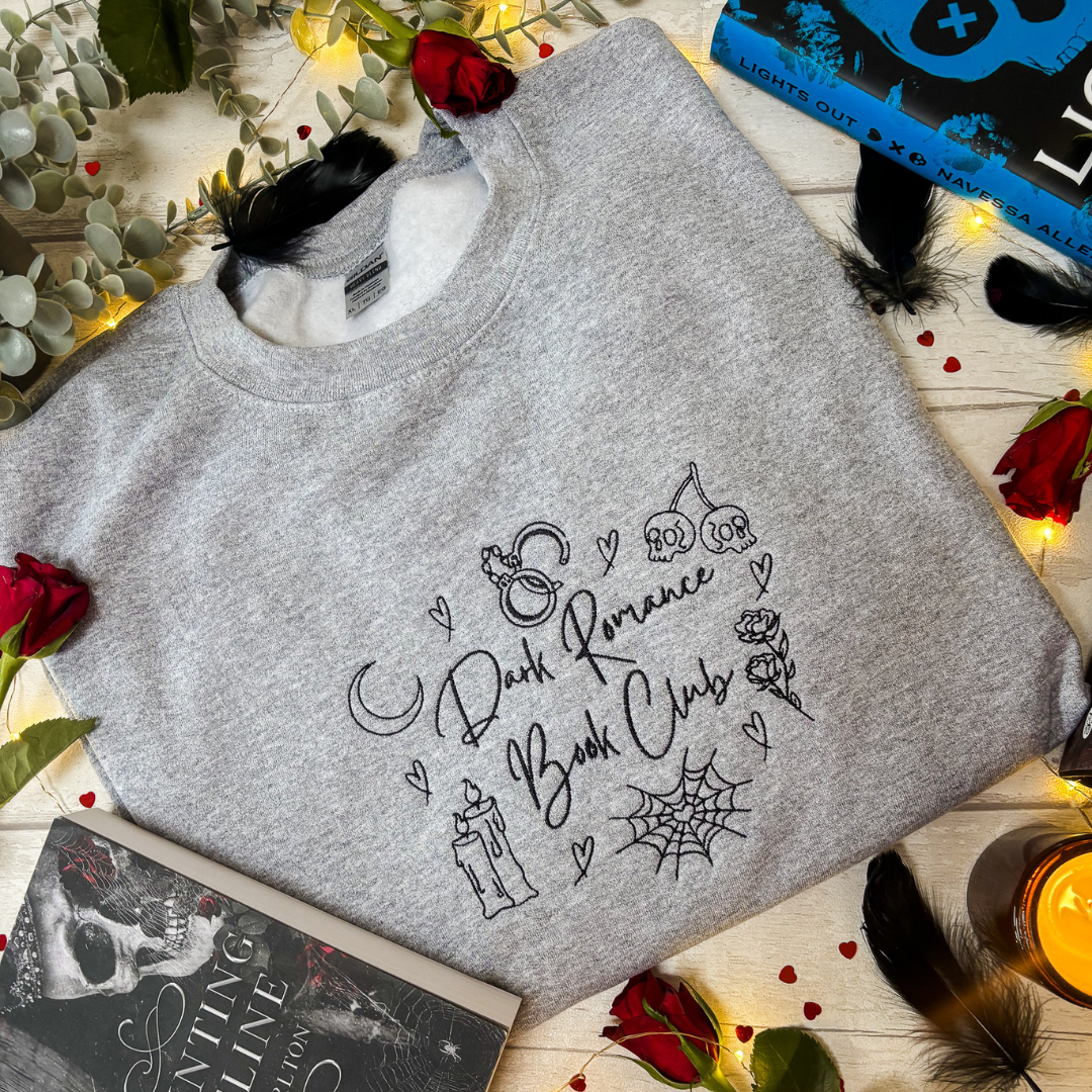 XL - Dark Romance Grey with Black Embroidery