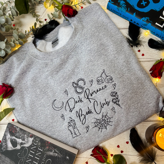 XL - Dark Romance Grey with Black Embroidery