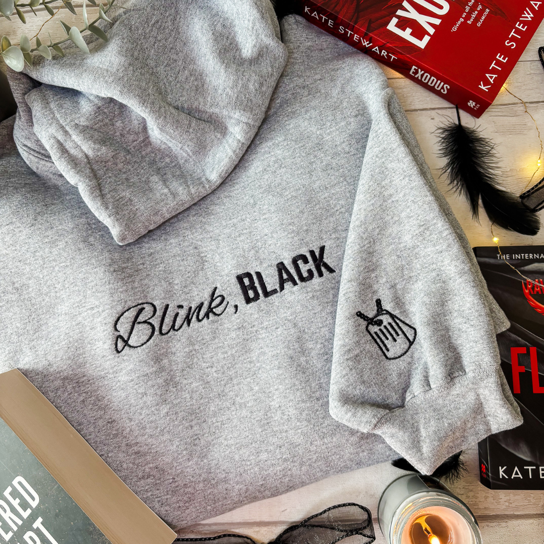 XXL - Blink Black Grey with Black Embroidery Hoodie