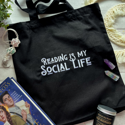 Reading is my Social Life Tote Bag