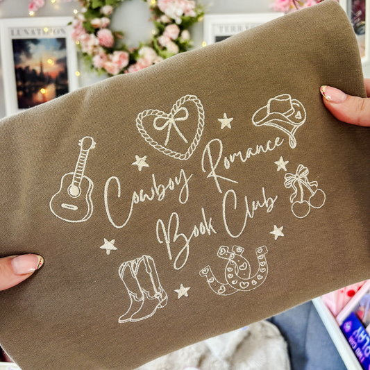 L - Cowboy Romance Dusty Brown with Beige Sweatshirt