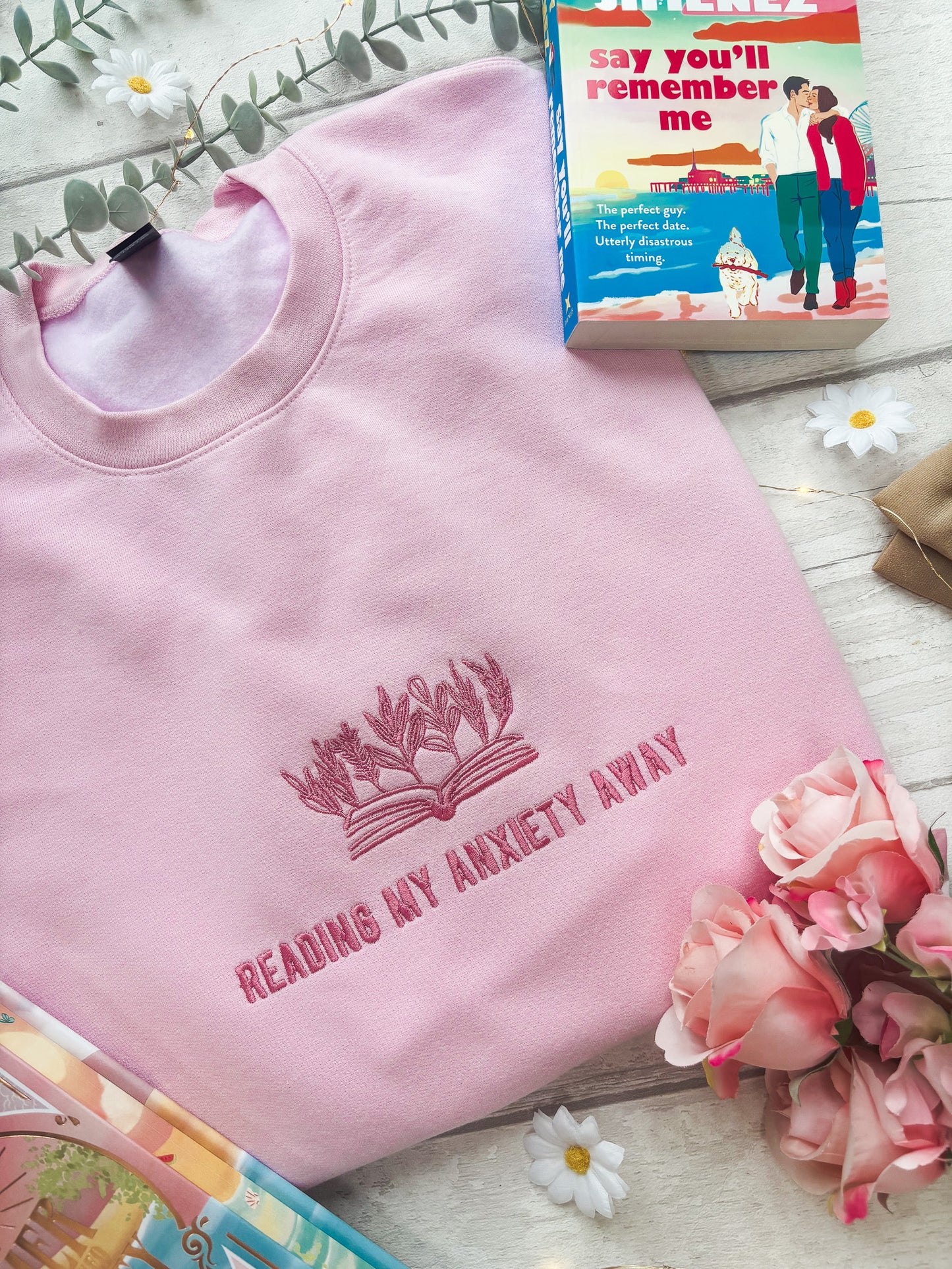 XXL - Reading my Anxiety Away Pink Sweatshirt