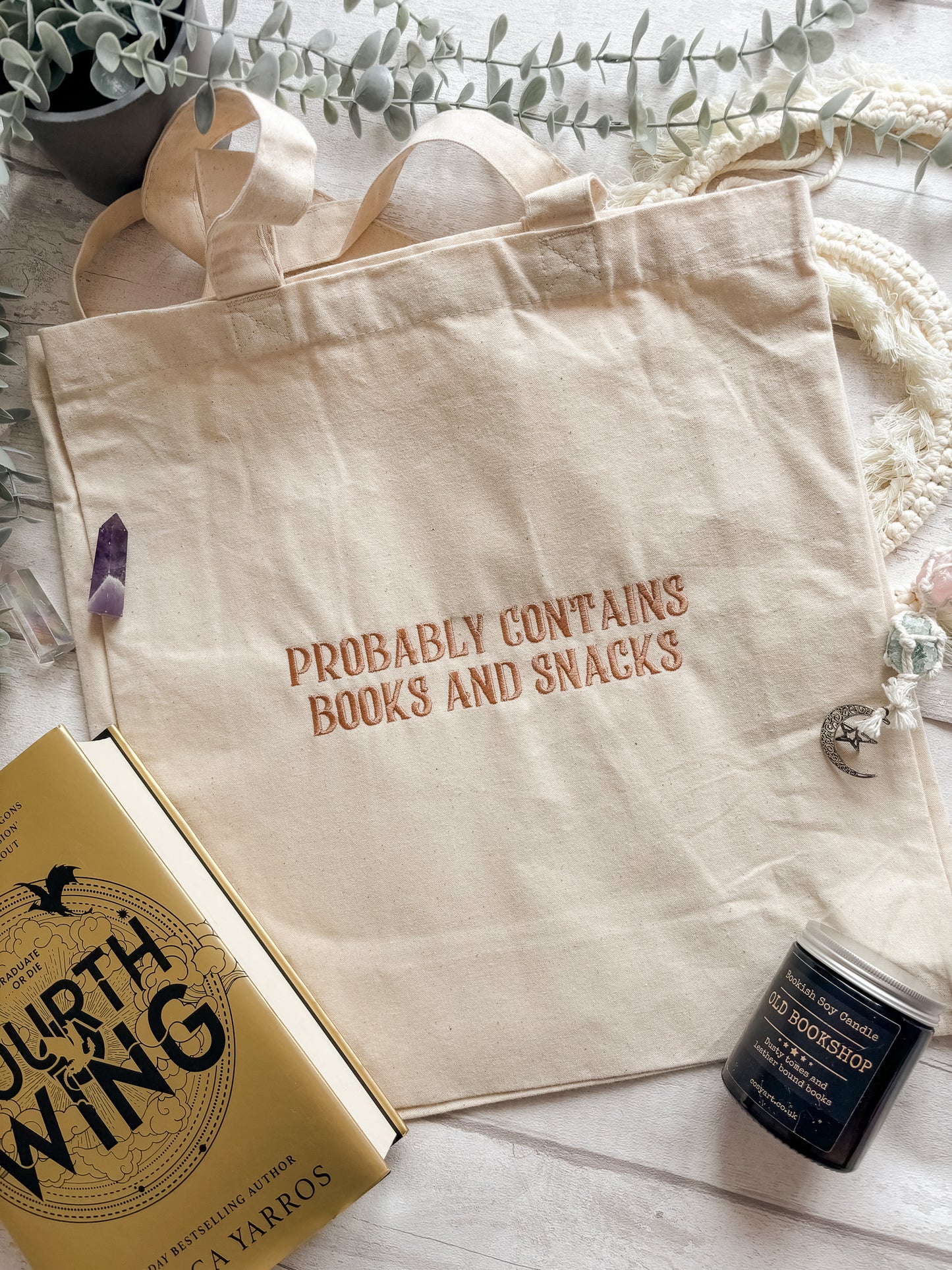 Contains Books and Snacks Tote Bag