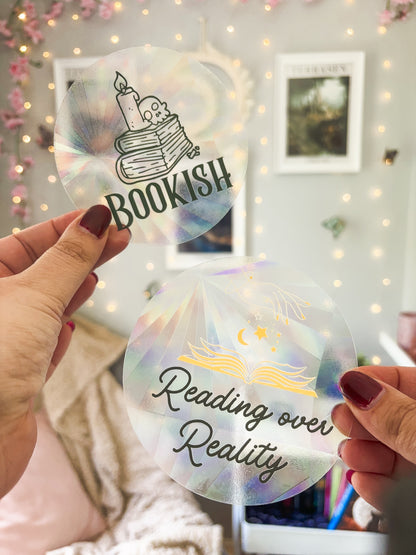 Reading over Reality Rainbow Sun Catcher Window Sticker