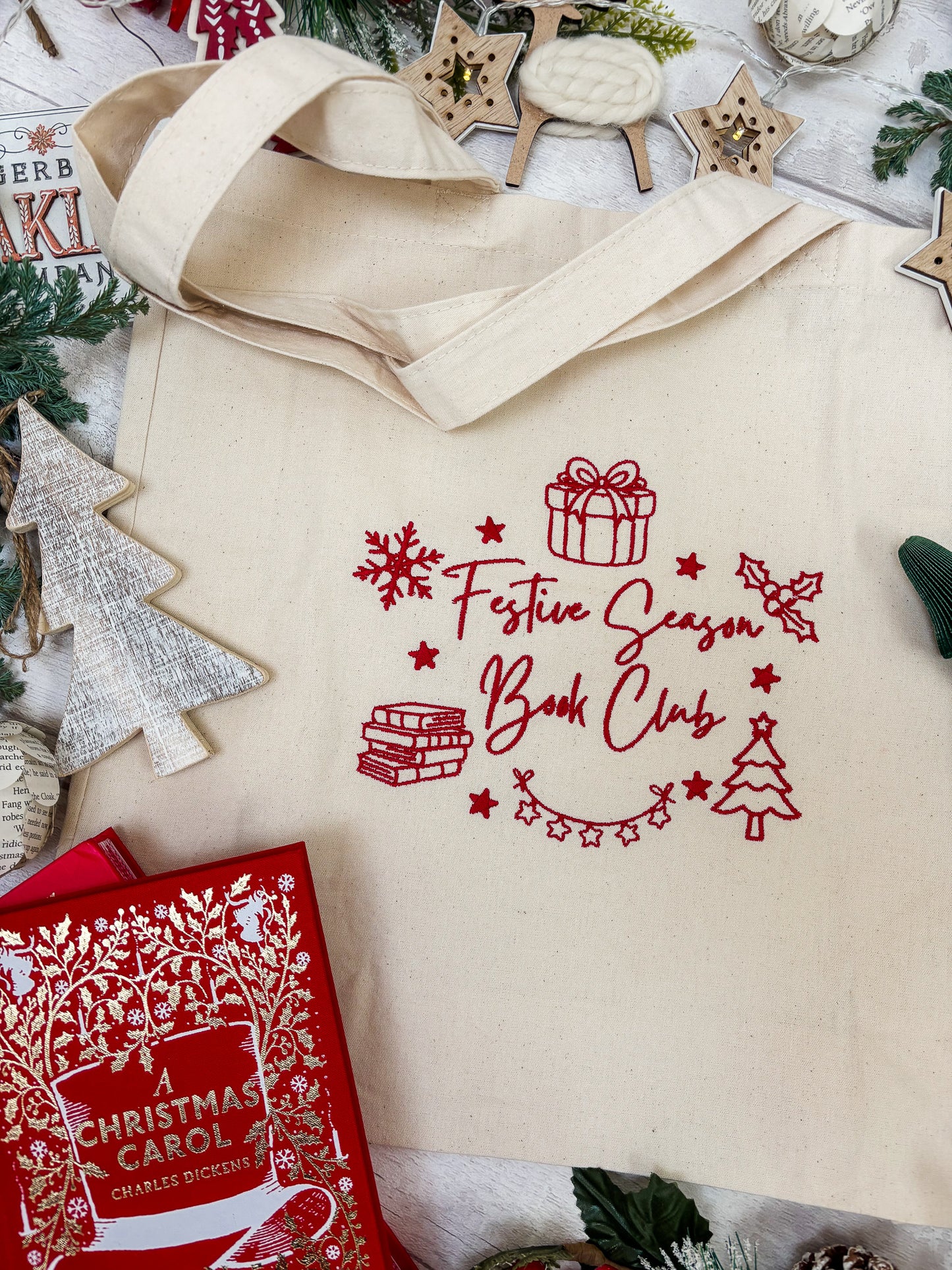 Festive Season Book Club Tote Bag