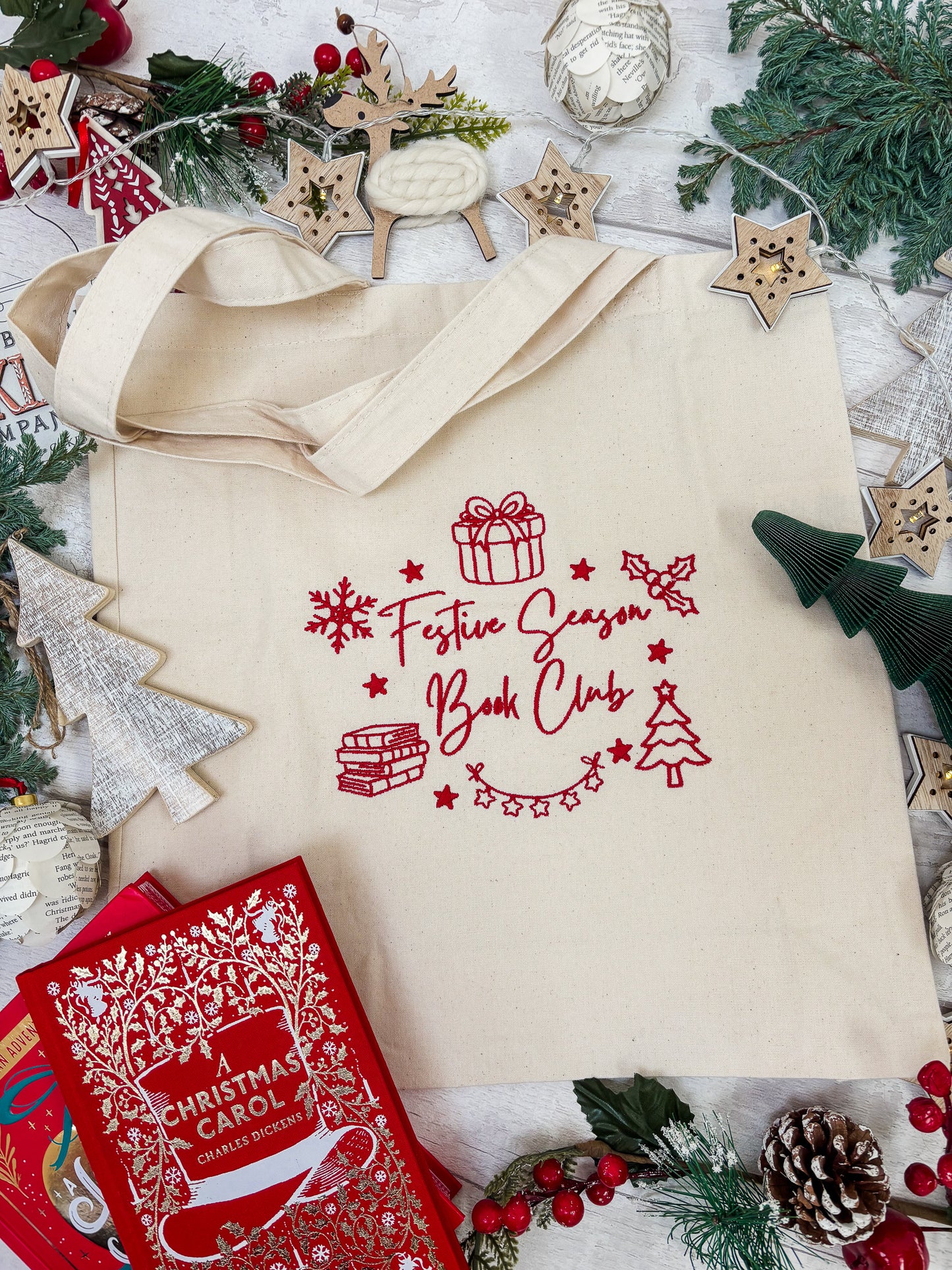 Festive Season Book Club Tote Bag